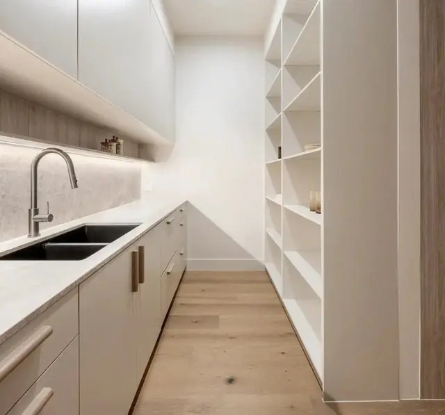 Butler's pantry, fitted out and hidden from the main kitchen